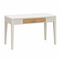 Bureau 120 x 60 cm blanc et bois avec tiroir style scandinave