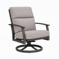 Fauteuil de jardin 83 x 78 x 99 cm en métal et tissu gris pivotant style contemporain