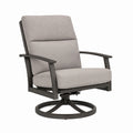 Fauteuil de jardin 83 x 78 x 99 cm en métal et tissu gris pivotant style contemporain